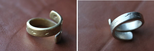  スペイン語で「幸運」を意味する英字入りの　おしゃれな二重リングの販売